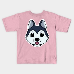 Kawaii Husky Dog Lover Puppy Retro Kids T-Shirt